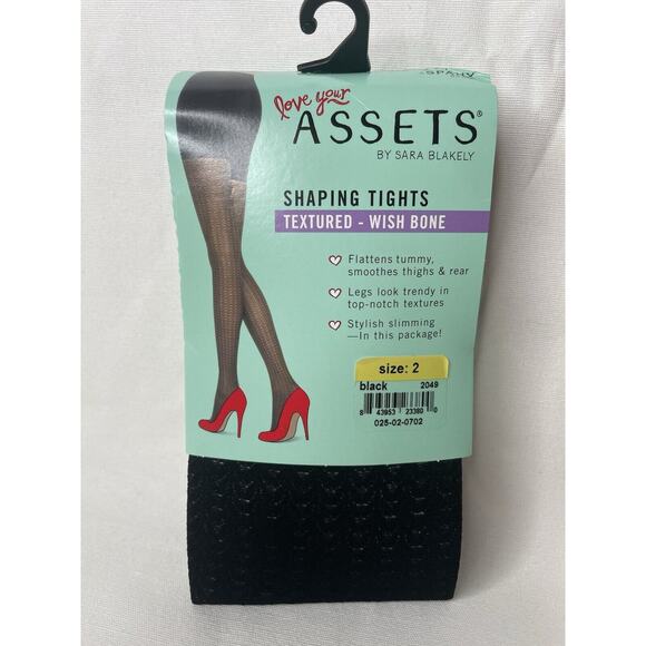 SPANX Accessories - New Spanx Love Your Assets Shaping Tights Textured Wish Bone Black Size 2